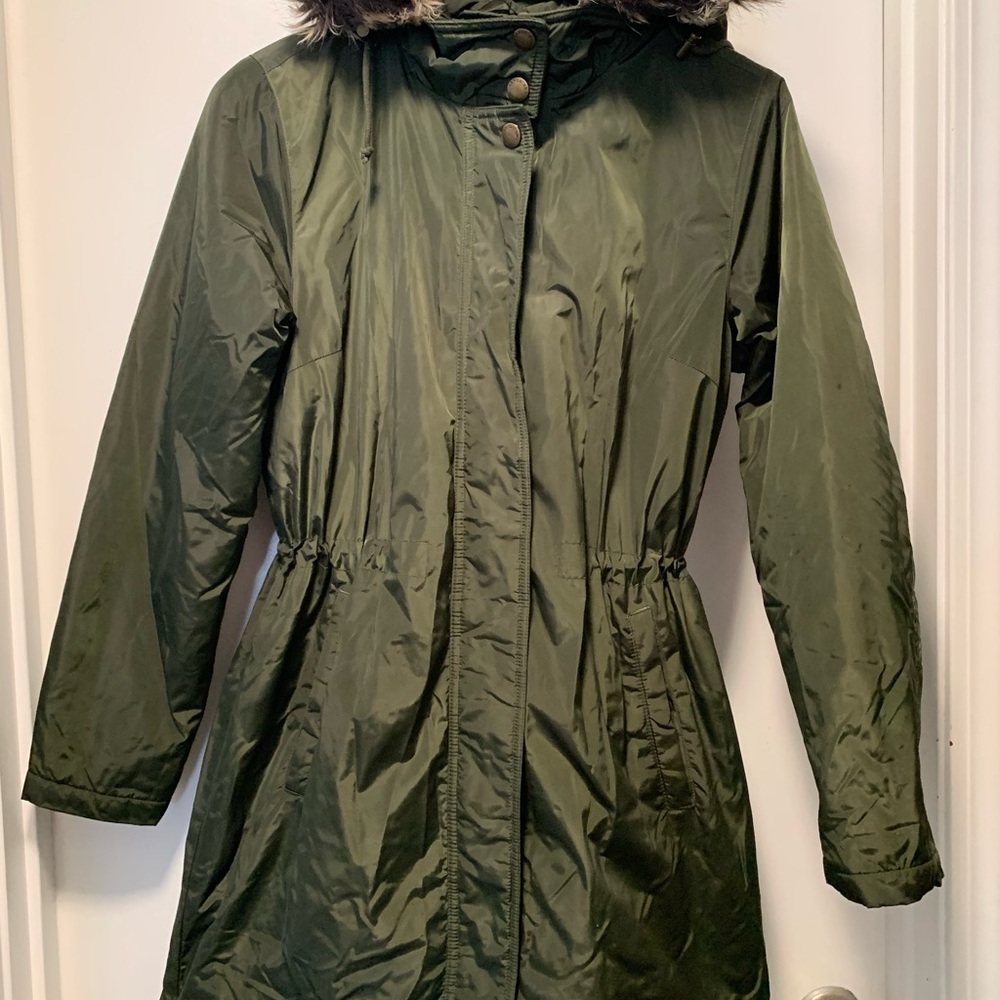 Lands' End Green Ski & Snow Jacket with Hood and Relaxed Fit